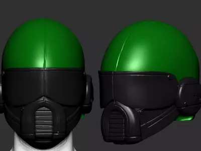 helmet high poly sculpt 3d printable ver 7 3D model 3D model 40