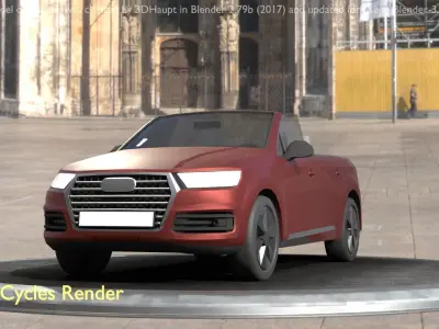 City Car 84 SUV Cabrio Open Type-B Brown Low-poly 3D model