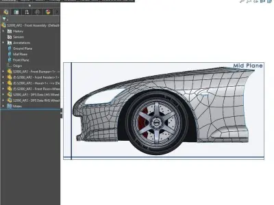 S2000 AP2 Front Assembly Exterior Surfaces - 3D Laser-Scanned 3D model