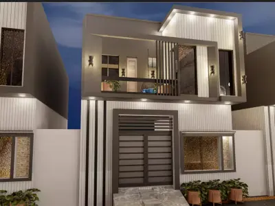 3 Marla house exterior design and animation 3D model