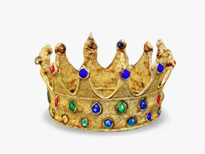 Regal Adornment A Jewel-Encrusted Ceremonial Crown 3D model