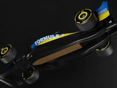 F1 2022 Ukrainian Livery Template Low-poly 3D model