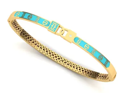 Collection of four branded enamel bracelets 3D print model