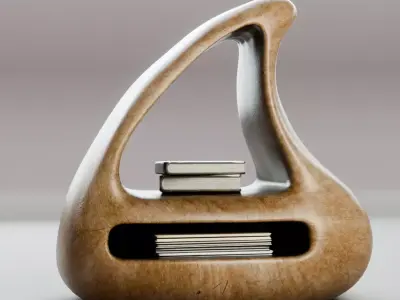 Organic Wooden Shelf Low-poly 3D model