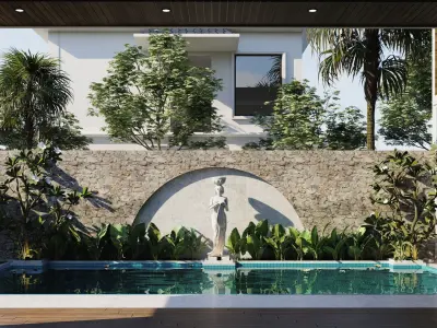 Exterior  luxary House Scene  3D model