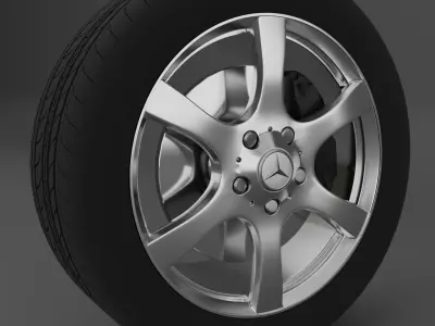 Audi Tyre and Alloy 3D model
