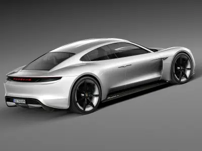  HQ LowPoly Porsche Mission E Concept 2015 Low-poly 3D model