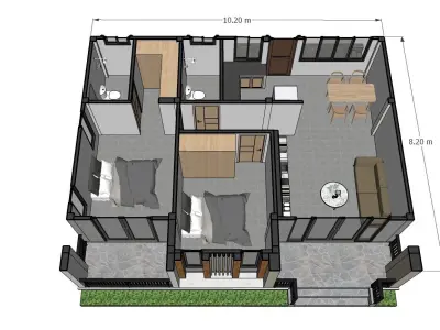 Tropical modern house 3D print model