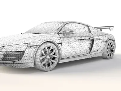 Audi R8 Low Poly game ready VR AR Low-poly 3D model