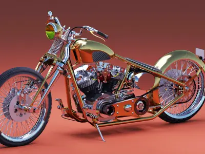 HARLEY DAVIDSON BOBBER WITH SHOVELHEAD ENGINE  3D model