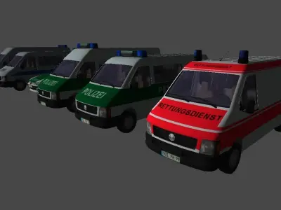 German special cars Low-poly 3D model