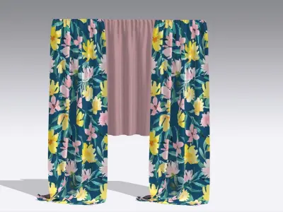 Curtain Low-poly 3D model