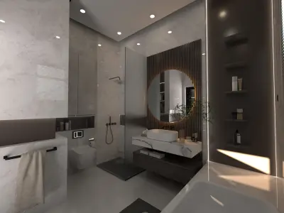 Modern Luxury Bathroom Concept Scene 3D model
