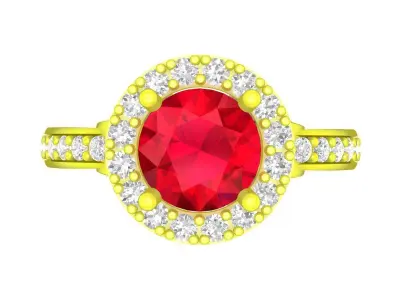 A5268 Luxury Diamond Halo Ring 3D print model