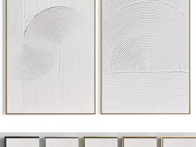 Plaster Two Photo Frame 449 Low-poly 3D model