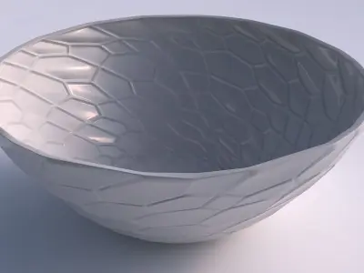 Bowl wide with organic cells 3D print model