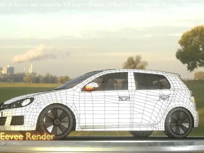 City Car 15 Compact Class Type-C White  Low-poly 3D model