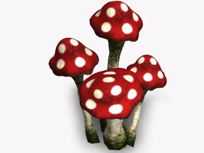 Deathcap Mushrooms Free low-poly 3D model