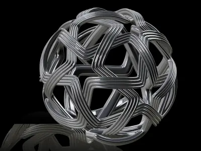 spherezone silver ring made of wires 3D print model