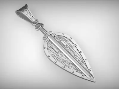 Shield pendant 3D print model