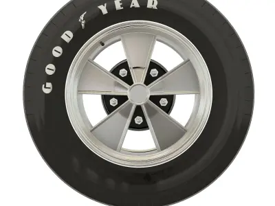 Mag SS Classic car wheel with tire 3D print model