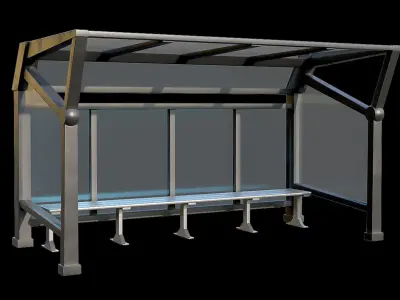 Game Ready Bus Stop 7 Low-poly 3D model