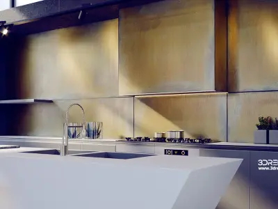 Corona - C4D Scene files - Modern Kitchen Interior 3D model
