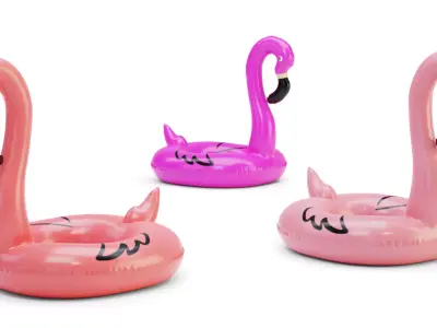 Flamingo Float Ring - Inflatable 3D model