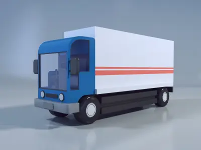 Trucks package 01 Low-poly 3D model