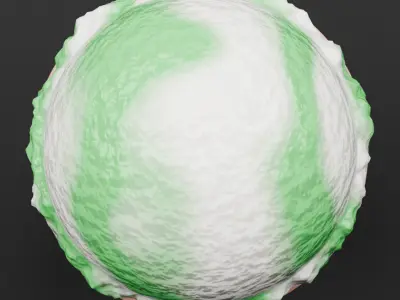 Green Apple Ice Cream Cone 3D Dessert Model 3D model