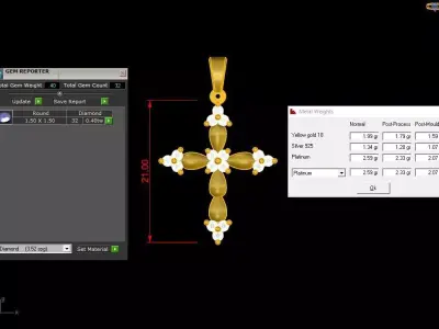 Pendant Cross Jewelry Brand Gold 3D print model