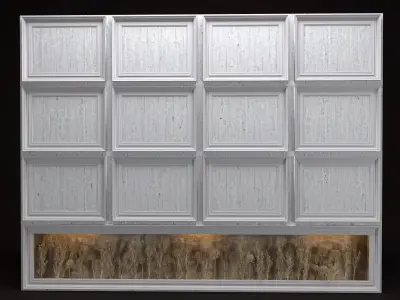 Modern Decorative Wall Panel with Dried Grass Display 3D Model 3D model