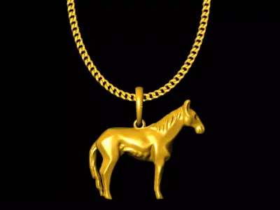 Horse pendant charms - one inch pendant 3D print model