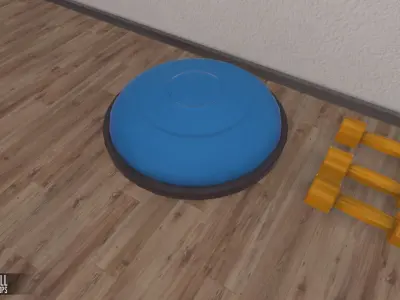 Fitness hall - interior and props 3D model