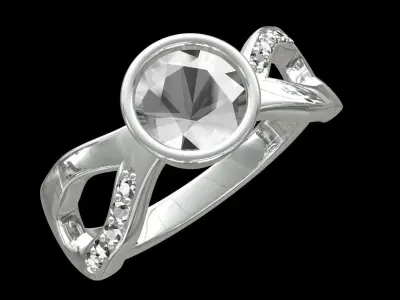 RIngs engagement ring with diamonds Free 3D print model