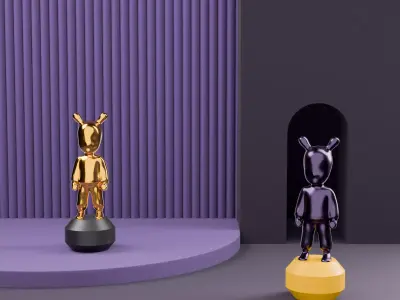 The Guest - porcelain sculpture Low-poly 3D model