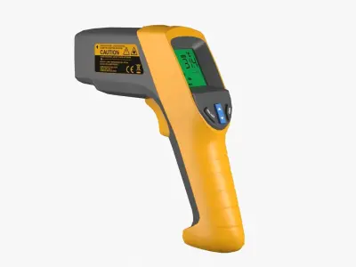 Thermometer infrared Low-poly 3D model