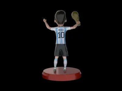 Lionel Messi with World Cup 3D print model 3D print model