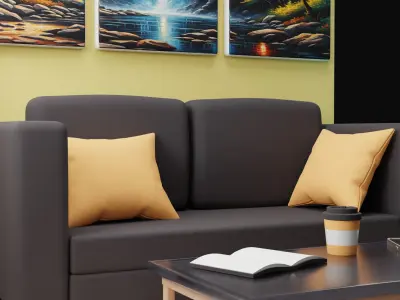 Living room 3D model 36