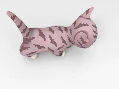 Cartoon Pet Cat Kitten  Low-poly 3D model