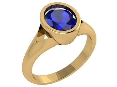 Oval Solitaire Ring 4302 3D print model