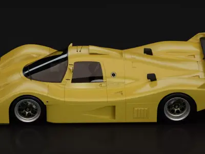 Mid-poly Group C racing prototype v2 Low-poly 3D model