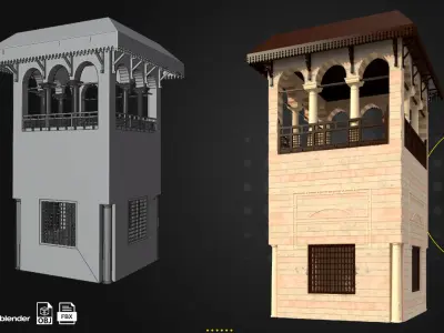 6 Arabic and Islamic Buildings Low-poly 3D model
