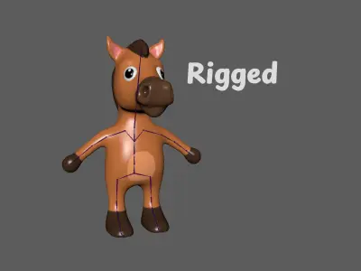 High-Quality 3D Cute Horse - Animated for Games Low-poly 3D model