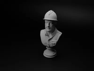 Engineer Bust Chess 3D print model