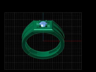 Print Ready STL 3DM  Gents Rings Diamond Men Ring  3D print model 167