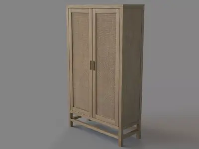 Blake Grey Wash 2-Door Cabinet 3D model