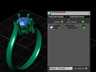 SINGLE DIAMOND SOLITAIRE RING 3D PRINTABLE MODEL 3D print model
