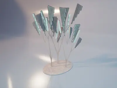 Conceptual shrub S1Av6 Low-poly 3D model