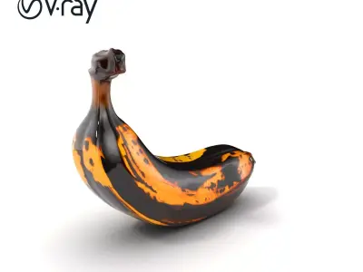 Realistic Rotten Banana Model Pack Low-poly 3D model